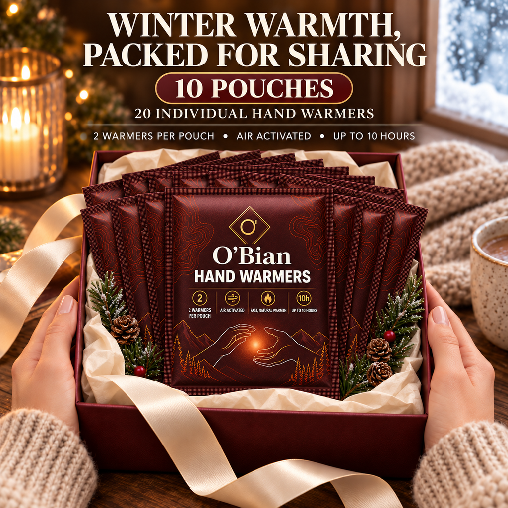 O'Bian Disposable Hand Warmers, 10 Pairs, Up to 10 Hours, Air Activated