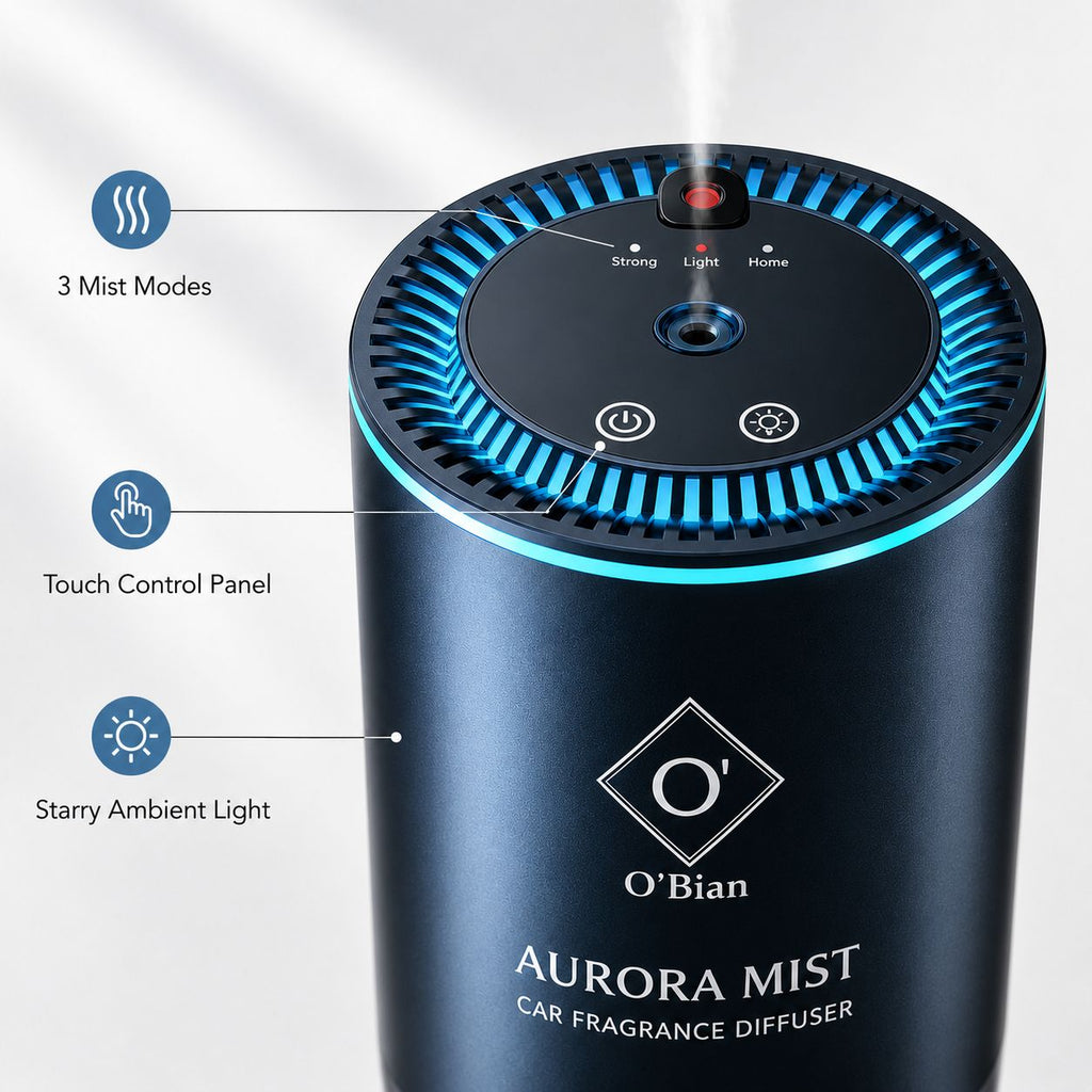 Cerulean Ocean Car Air Freshener, Rechargeable Car Diffuser with Starry Light, 3 Mist Modes, Smart Sensor, 50ml Car Perfume, Essential Oil Diffuser (Cerulean Ocean)