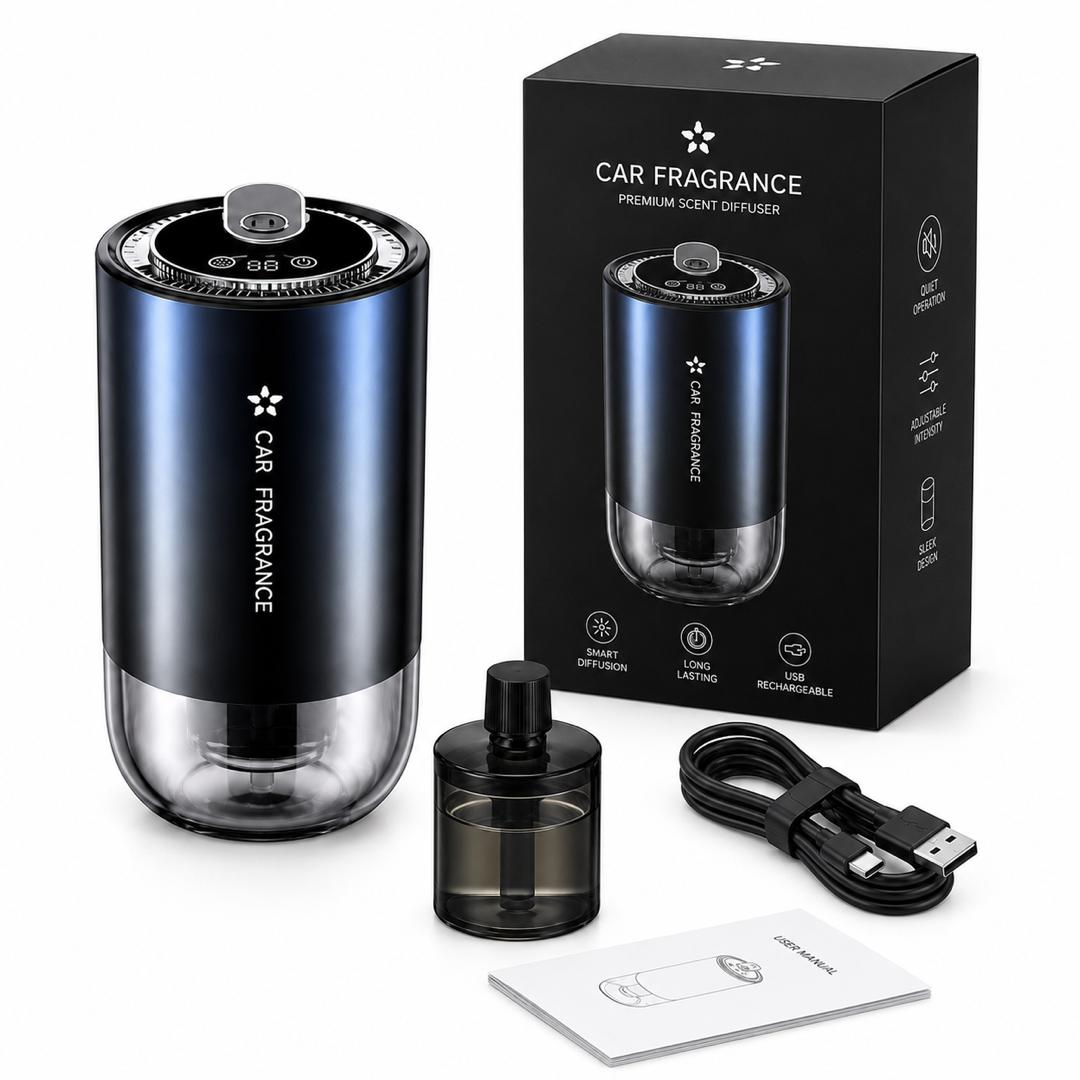 Cerulean Ocean Car Air Freshener, Rechargeable Car Diffuser with Starry Light, 3 Mist Modes, Smart Sensor, 50ml Car Perfume, Essential Oil Diffuser (Cerulean Ocean)