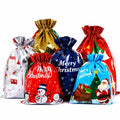 30 Pack Christmas Gift Bags Assorted Sizes, 6 Festive Designs, Drawstring Foil Wrapping Bags for Presents, Small Medium Large and Extra Large Xmas Gift Bags for Kids and Adults